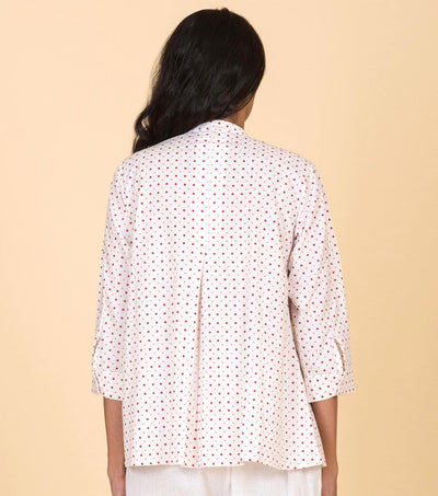 White printed cotton shirt