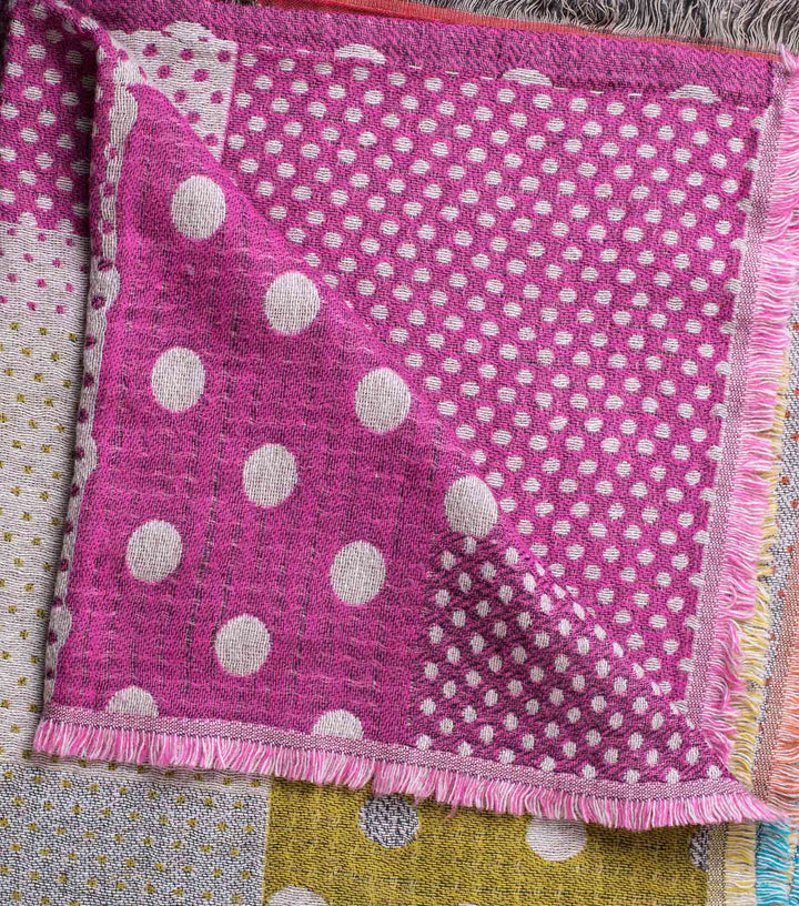 Multi-Coloured Woven Polka Woollen Stole