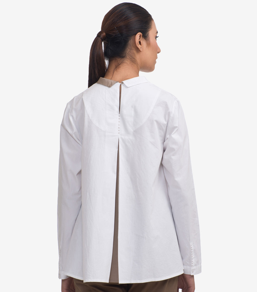 White Cotton Poplin Top