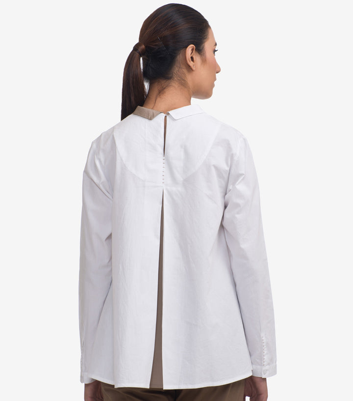 White Cotton Poplin Top