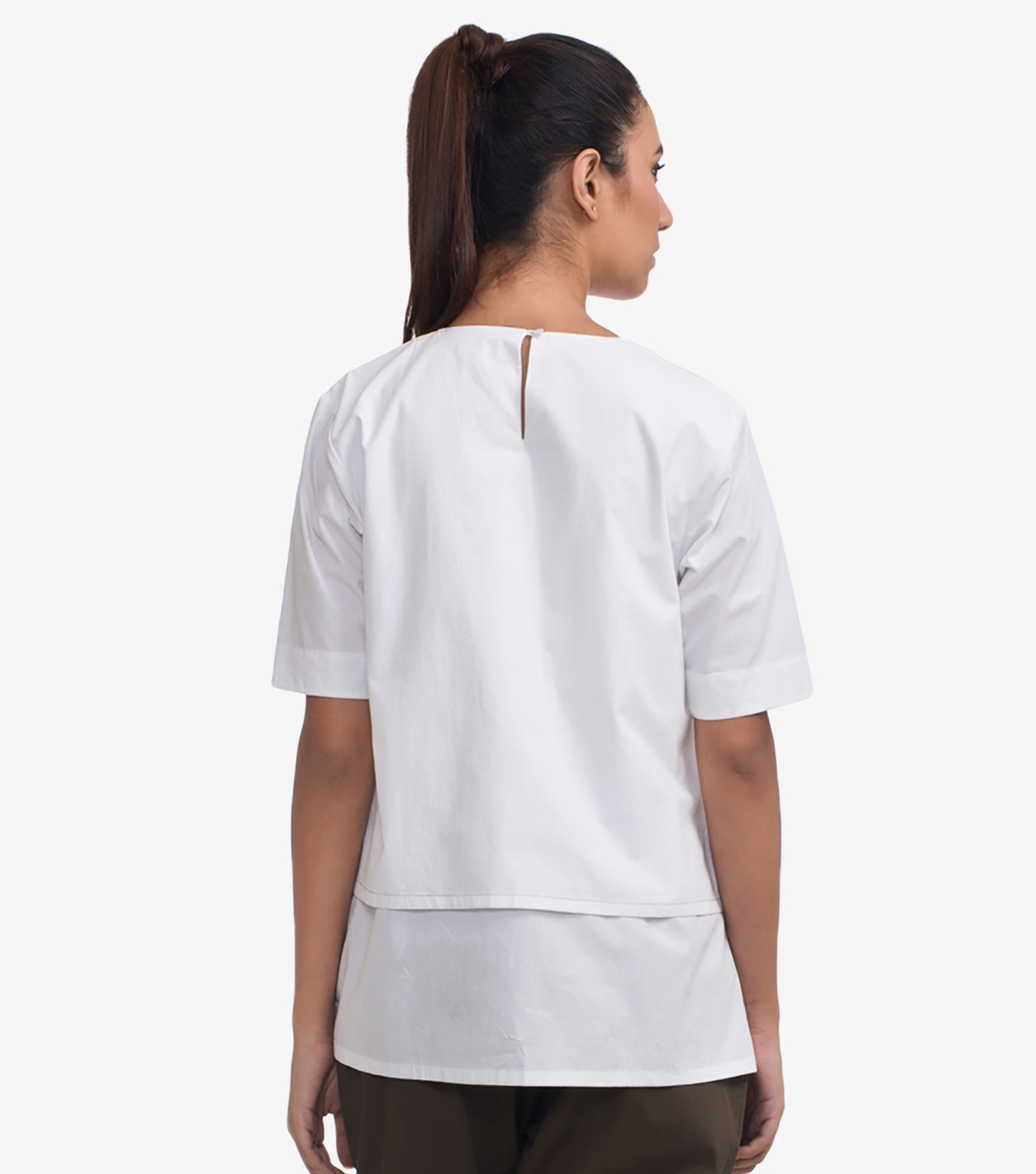 White Cotton Poplin Top