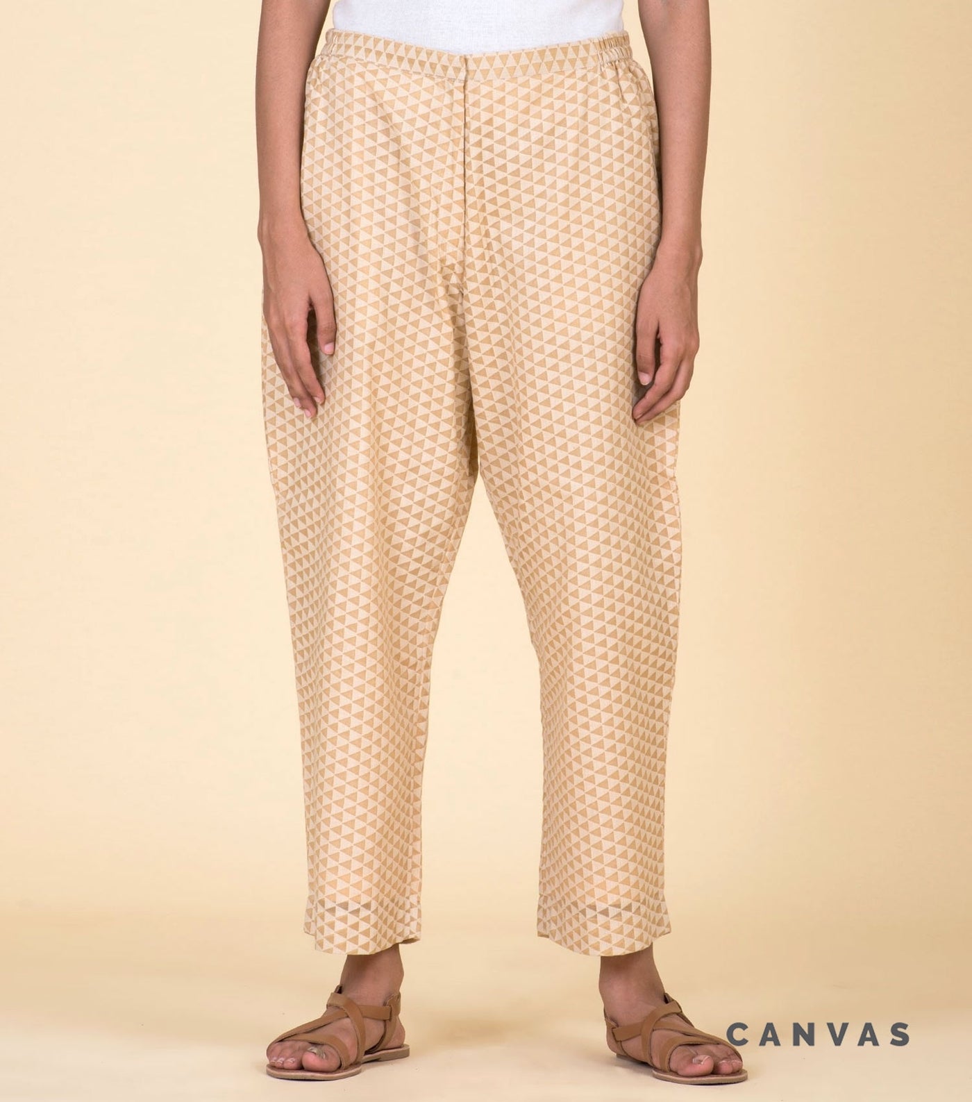 Beige cotton pant