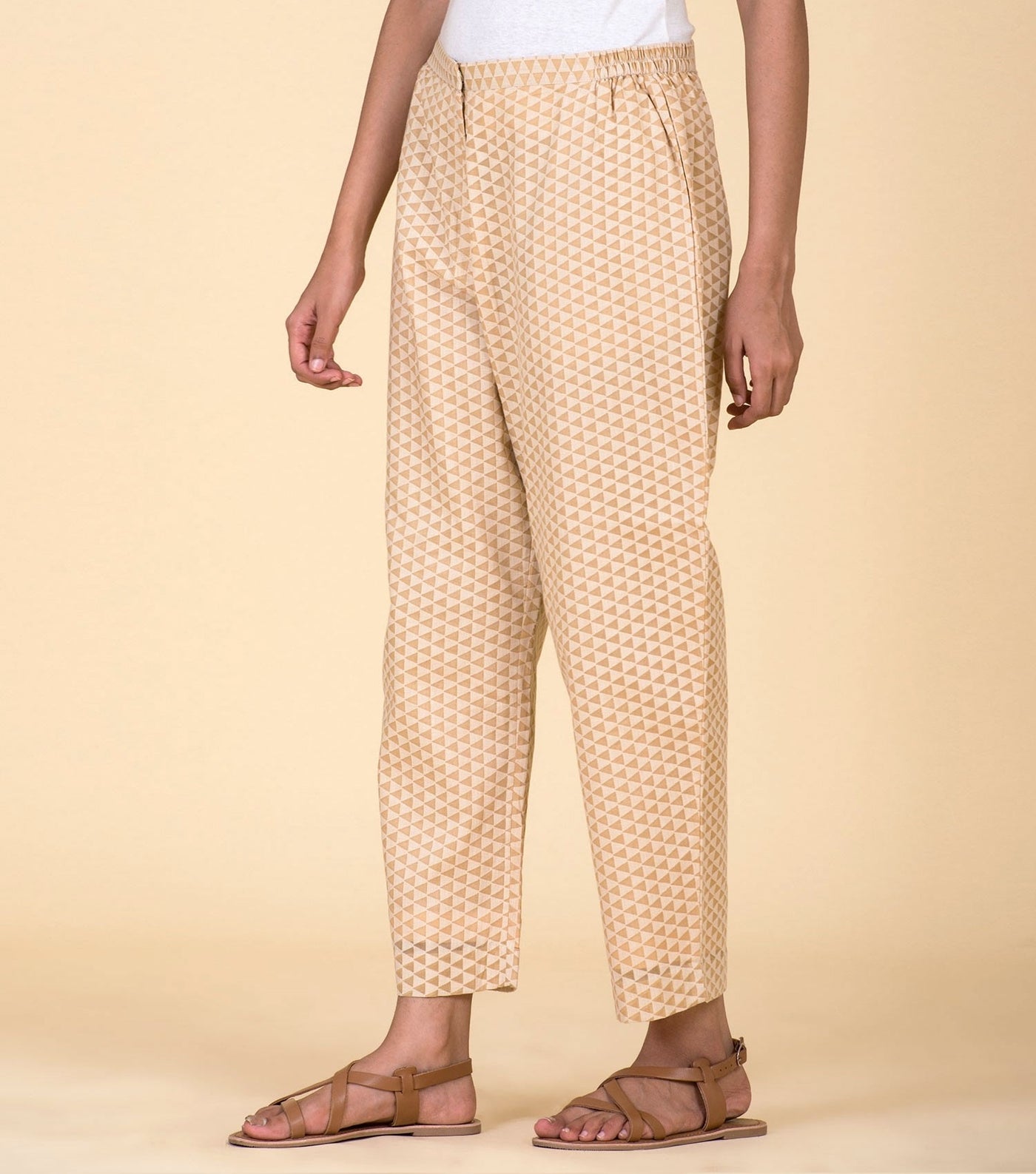 Beige cotton pant