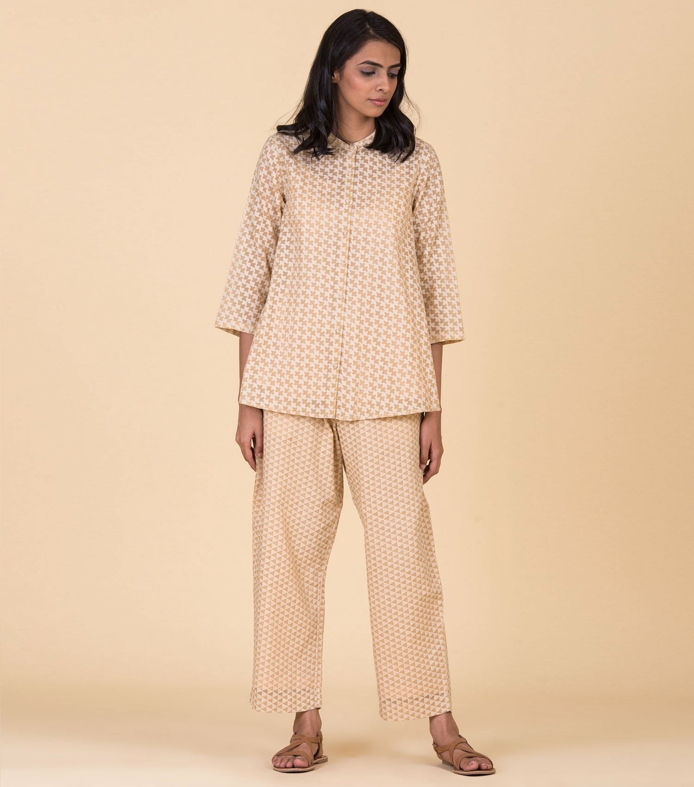Beige cotton pant