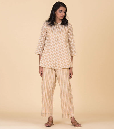 Beige cotton pant