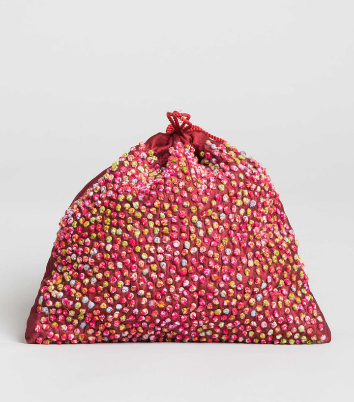 Silk french knot potli