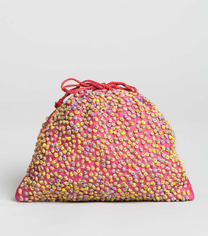 Silk french knot potli