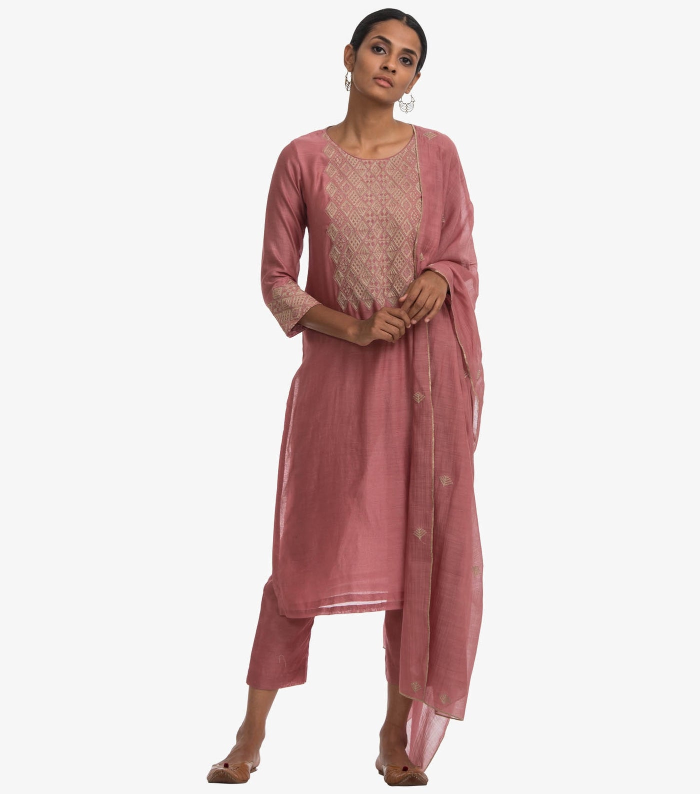 Pink Chanderi Dupatta