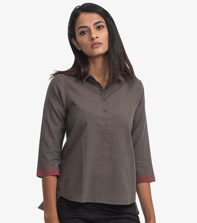 Grey khadi cotton shirt