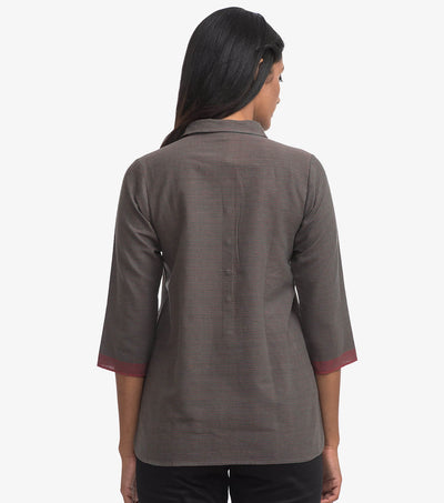 Grey khadi cotton shirt