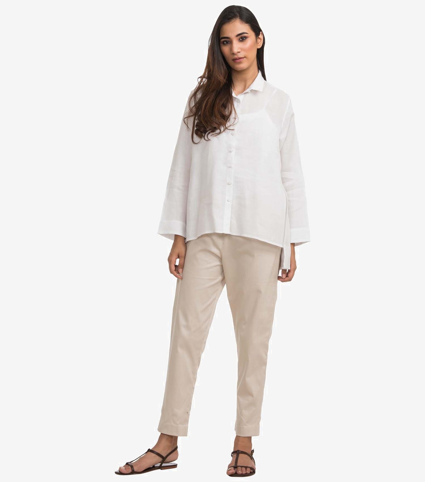 White linen solid shirt
