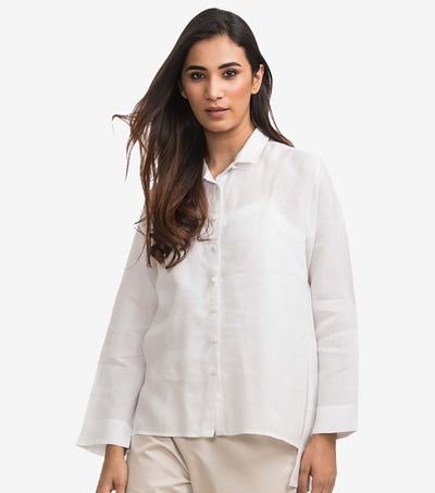 White linen solid shirt