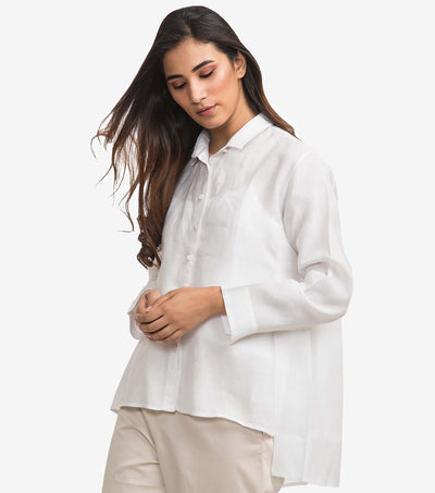 White linen solid shirt