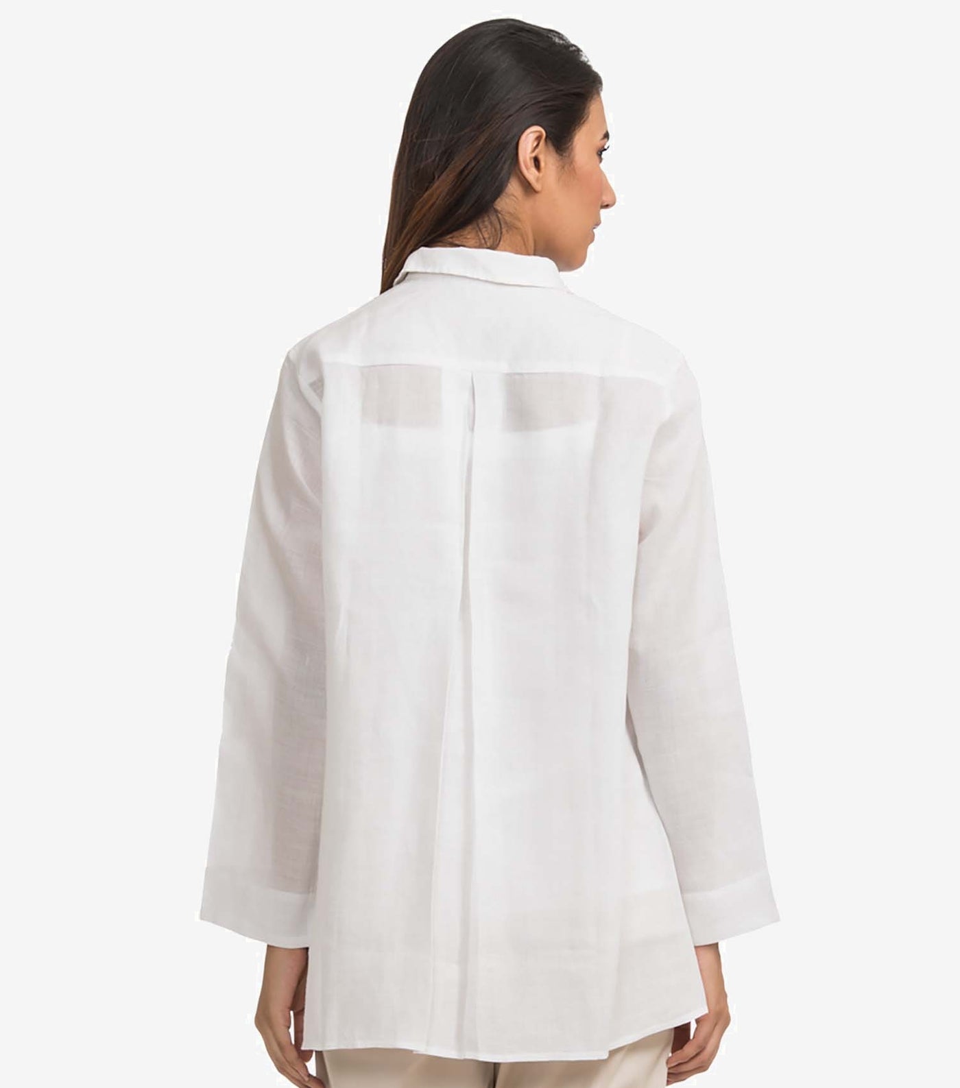 White linen solid shirt