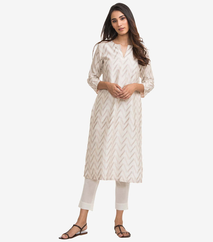 Ivory Cotton Silk Kurta & Cotton Pants Set
