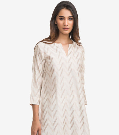 Ivory Cotton Silk Kurta & Cotton Pants Set