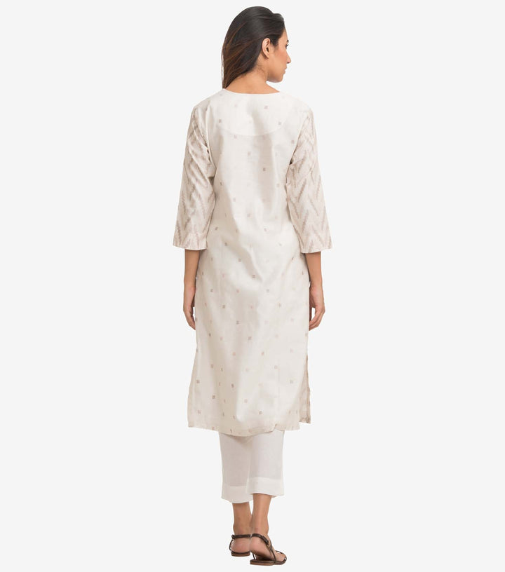 Ivory Cotton Silk Kurta & Cotton Pants Set