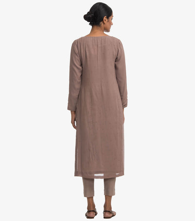 Beige Georgette embellished kurta set