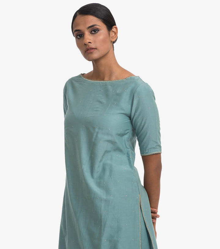 Sky Blue cotton kurta & gharara set